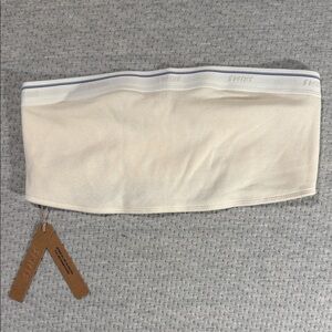 Skims Cotton Rib Bandeau Marble Stripe